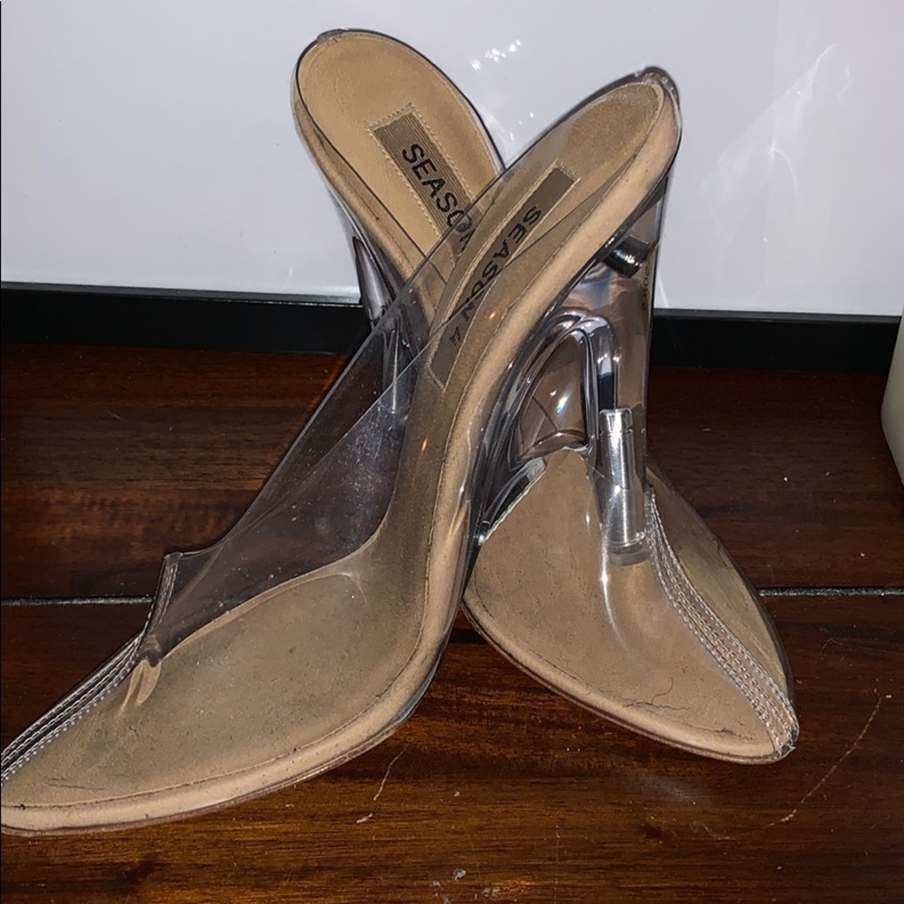 Yeezy Clear PVC Mule with Tan Insole and Clear Heel